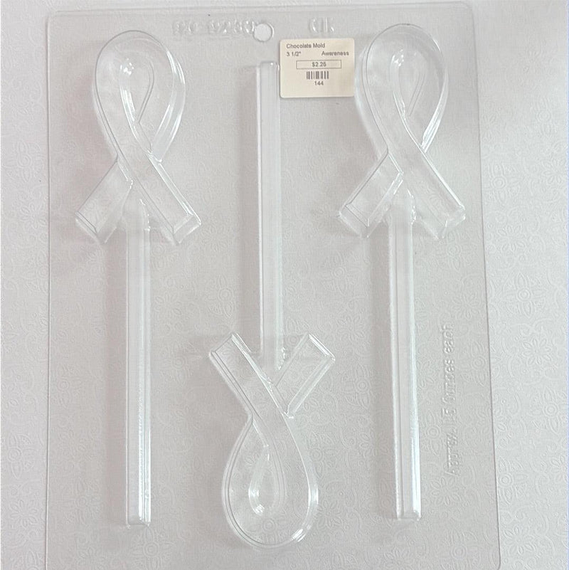 Chocolate Lollipop Mold Awareness Ribbon