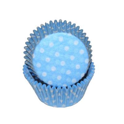 MINI Light Blue Polka Dot Cupcake Liners 100 Count *BOGO* - Sweet Life Cake Supply
