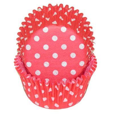 Red Polka Dot MINI Cupcake Liners 100 Count *BOGO* - Sweet Life Cake Supply