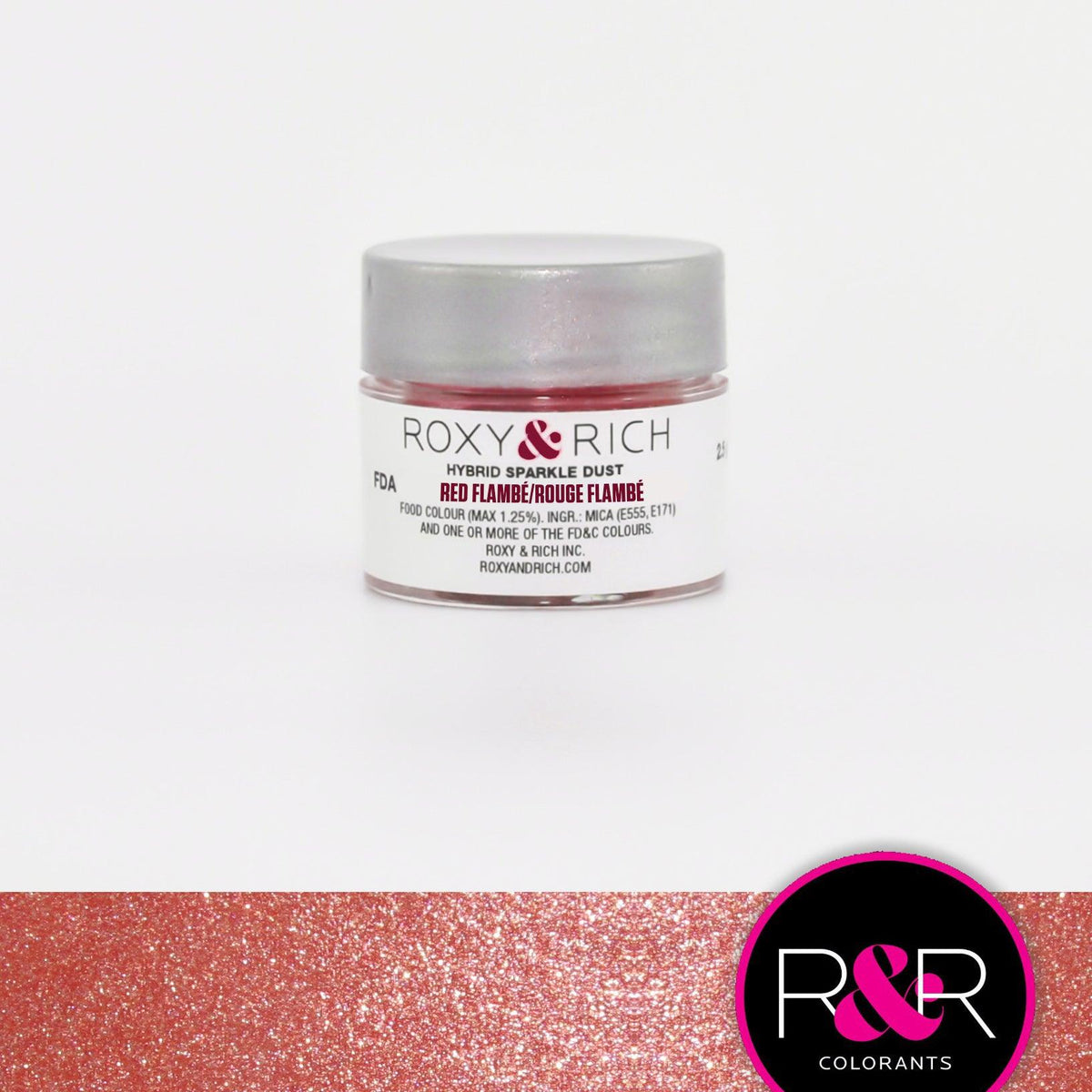 Red Flambe' Hybrid Sparkle Dust 2.5g - Sweet Life Cake Supply