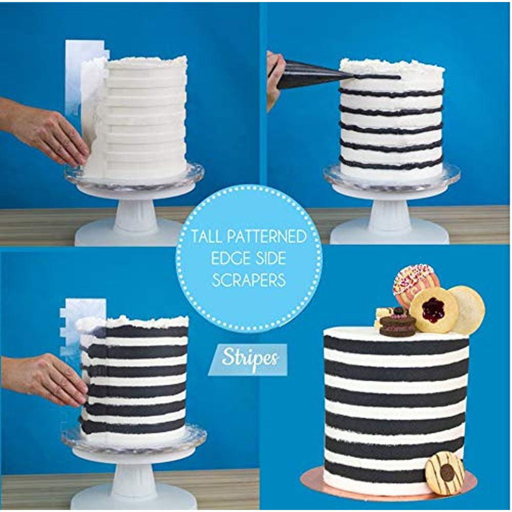PME TALL PATTERNED EDGE SIDE SCRAPER - STRIPES* - Sweet Life Cake Supply