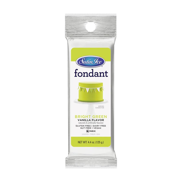 Satin Ice Bright Green Fondant 4oz - Sweet Life Cake Supply