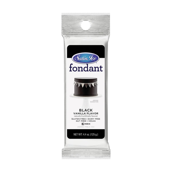 Satin Ice Black Fondant 4oz - Sweet Life Cake Supply