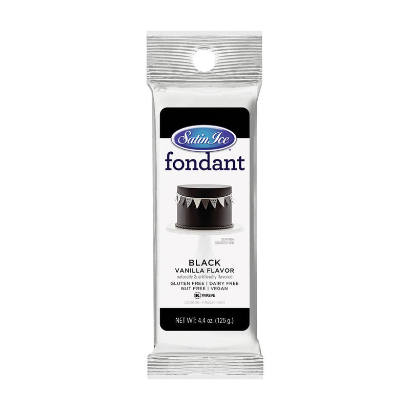 Satin Ice Black Fondant 4oz