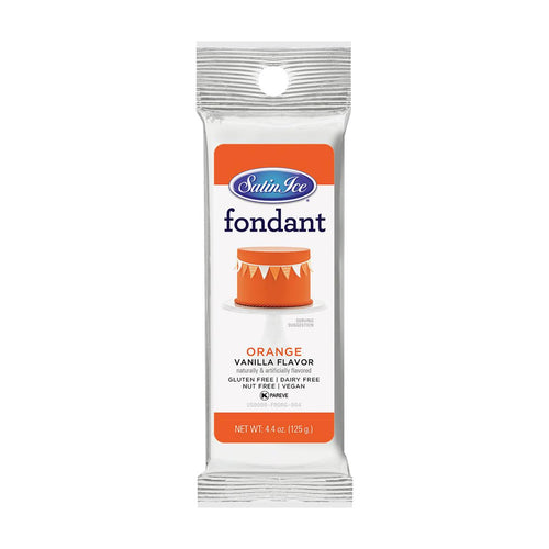 Satin Ice Orange Fondant 4oz - Sweet Life Cake Supply