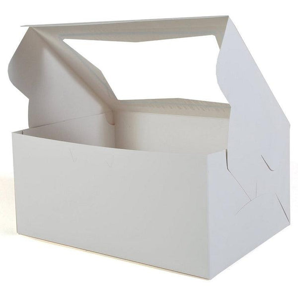 10" x 10" x 6" White Window Box - Sweet Life Cake Supply