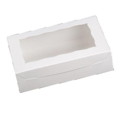 10" x 7" x 4" White Window Box - Sweet Life Cake Supply